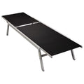 Adjustable Black Steel and Textilene Sun Lounger L596
