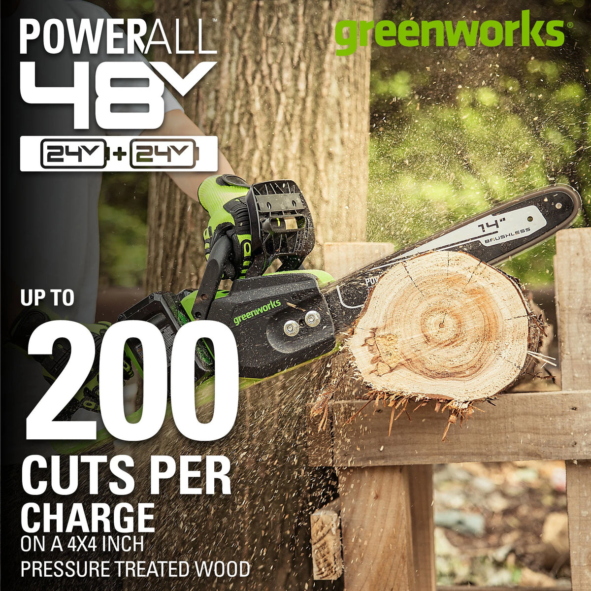 48V Cordless 14-inch Brushless Chainsaw P882
