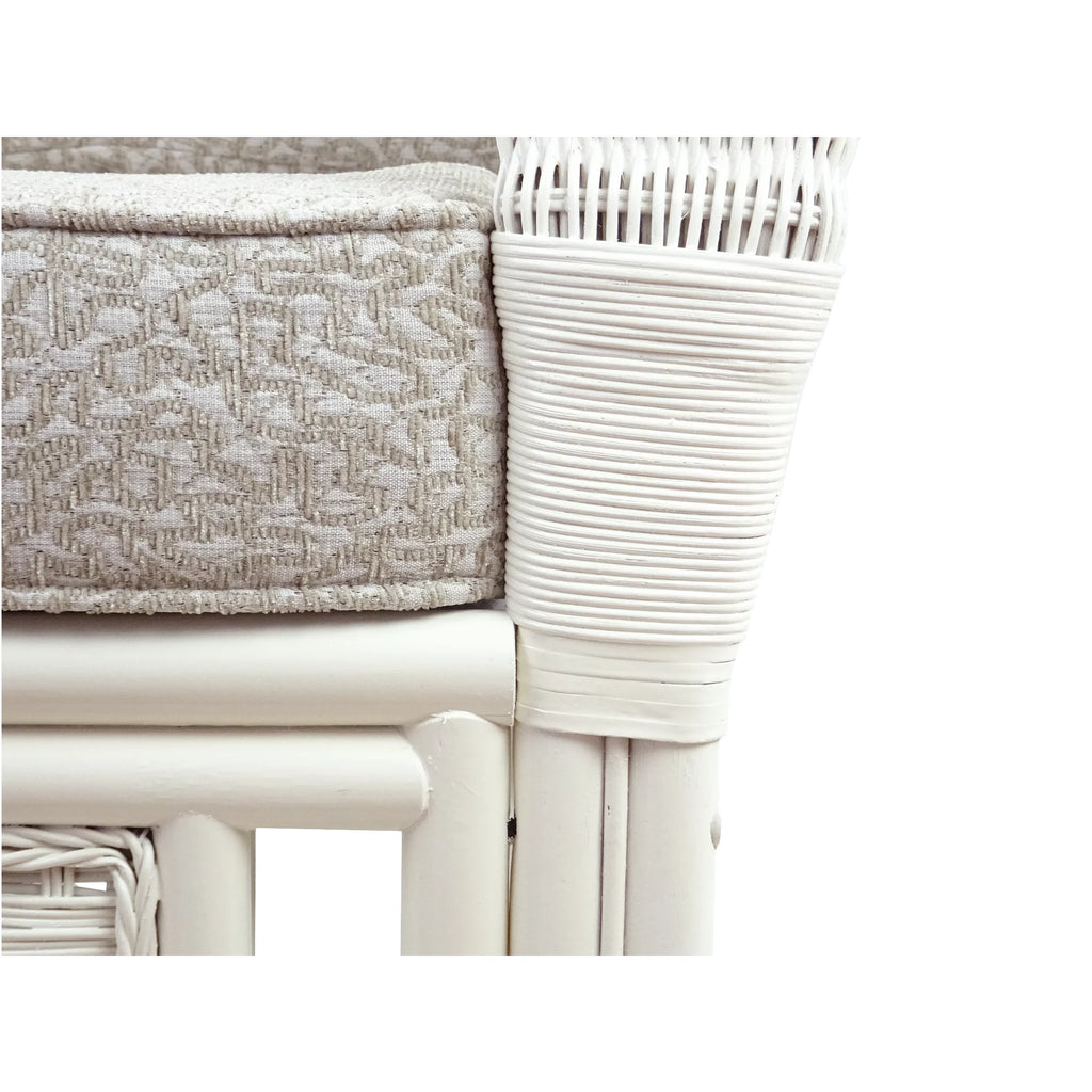 White Natural Rattan Wicker Armchair with Cushion H755