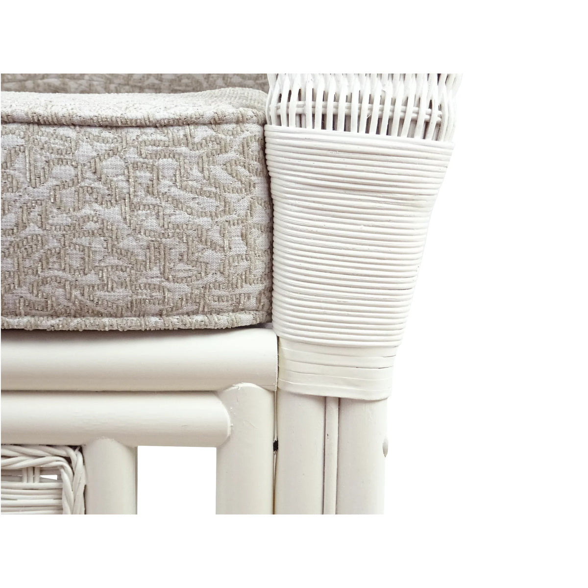 White Natural Rattan Wicker Armchair with Cushion H755