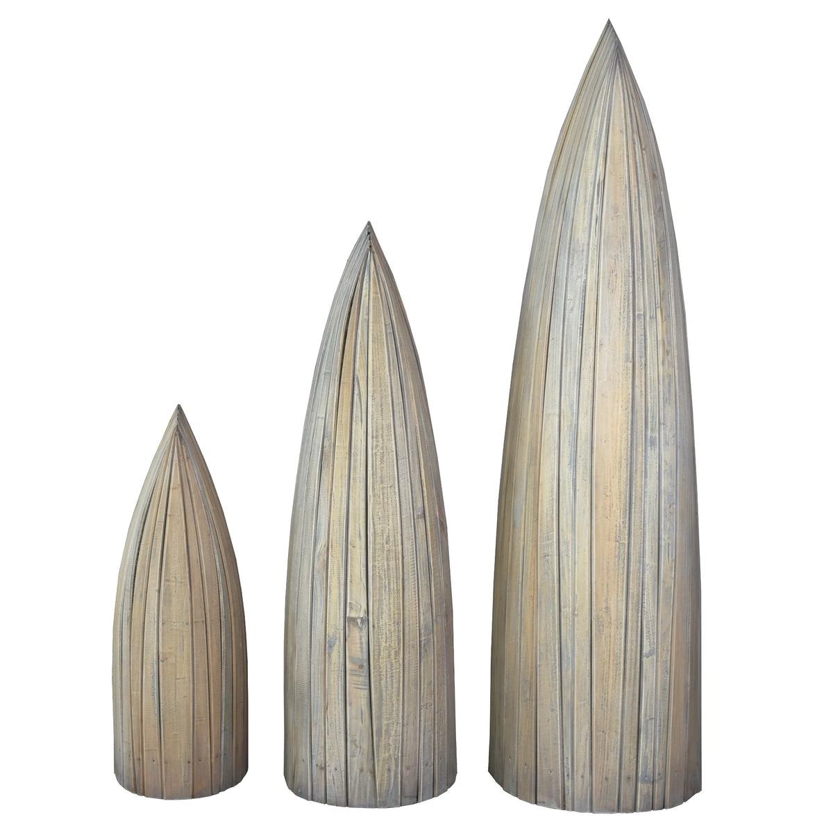 Solid Wood 3 Boat Shaped Freestanding Shelves N43834