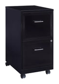 18" Deep 2 Drawer Mobile Vertical File Cabinet, Black L382