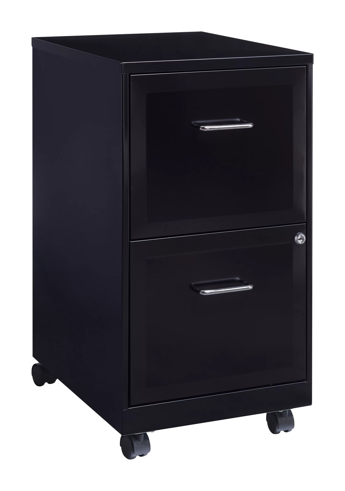 18" Deep 2 Drawer Mobile Vertical File Cabinet, Black L382