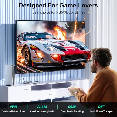 8K HDMI 2.1 Cable 20 ft, 48Gbps Ultra High Speed, 4K 240Hz, 8K 60Hz, HDR10+, eARC, Braided A823