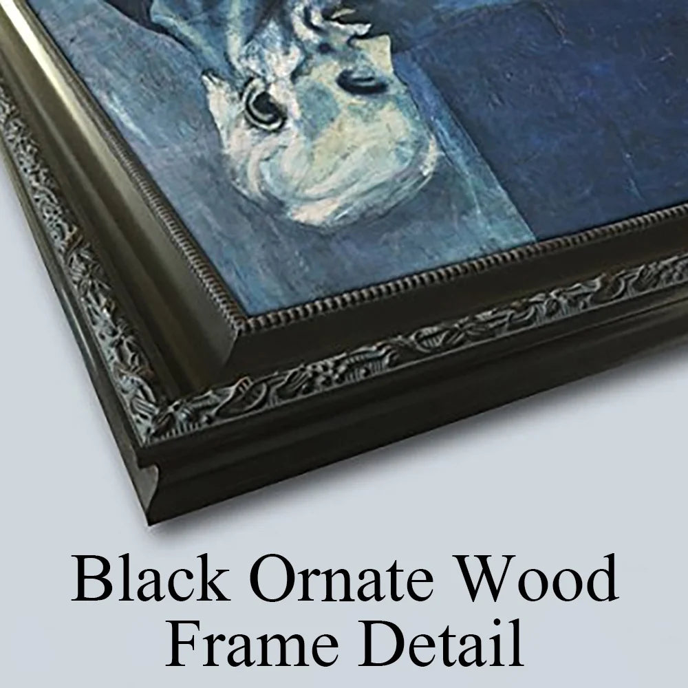 Black Ornate Wood Framed Double Matted Museum Art Print H9254