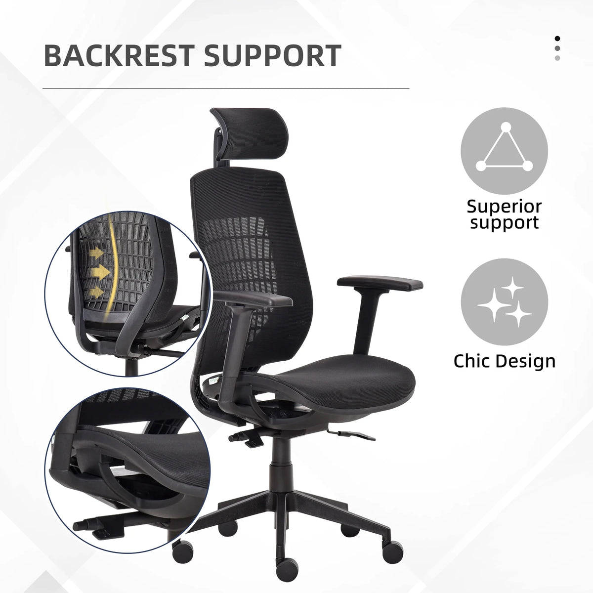 Black Ergonomic Mesh Office Chair S215