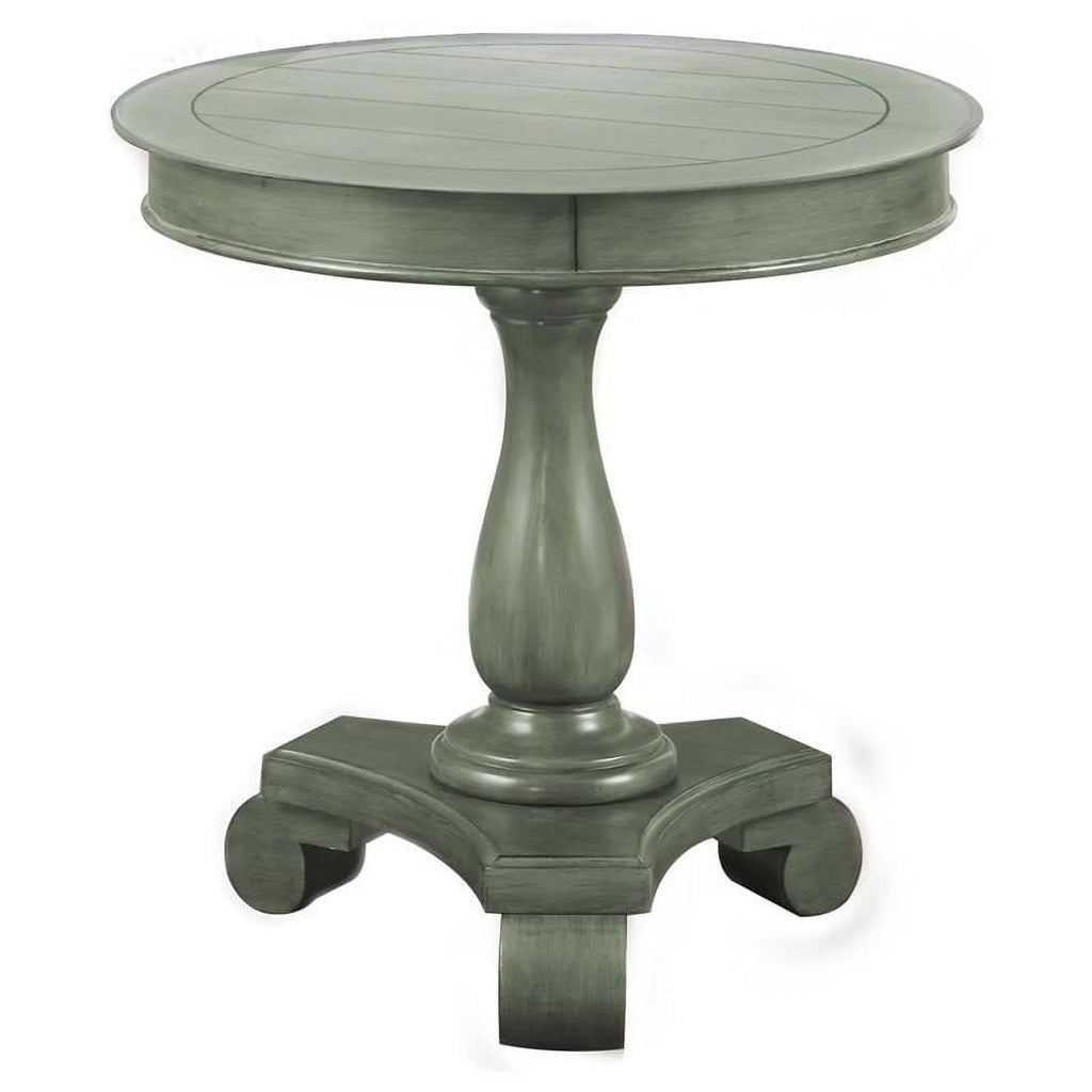 Round Engineered Wood End Table in Green W784057