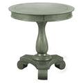 Round Engineered Wood End Table in Green W784057
