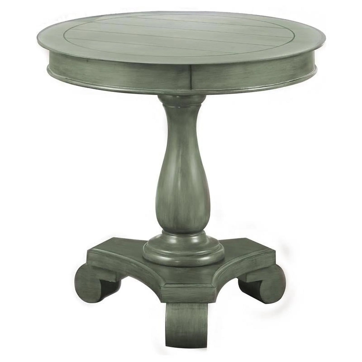 Round Engineered Wood End Table in Green W784057