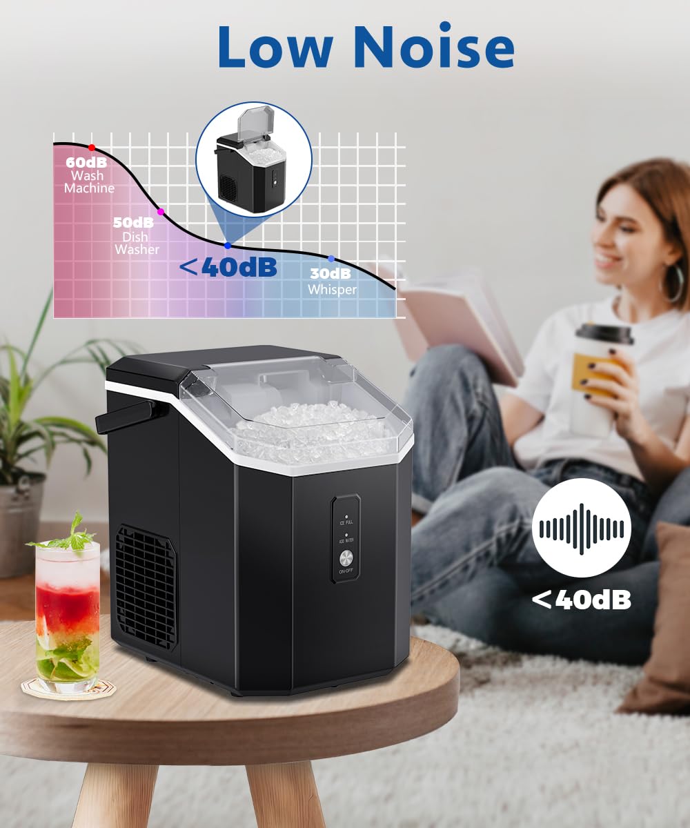 Portable Countertop Nugget Ice Maker with Handle W5806