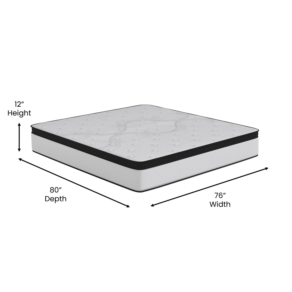 Queen Hybrid Mattress with Pocket Spring Core & Knit Fabric Top R6875