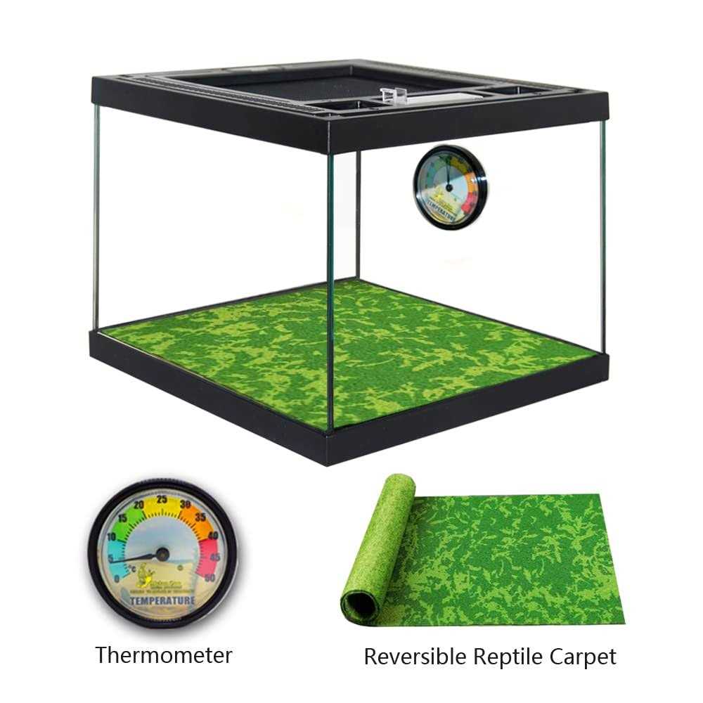 Glass Terrarium with Ventilation Opening and Feeding Hole J487073