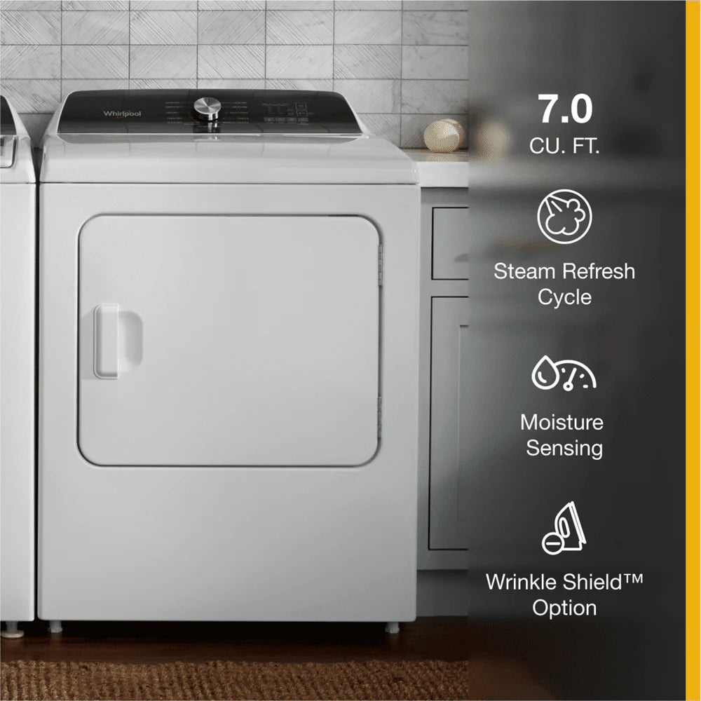 7.0 Cu. Ft. Top Load Electric Moisture Sensing Dryer with Steam E184677
