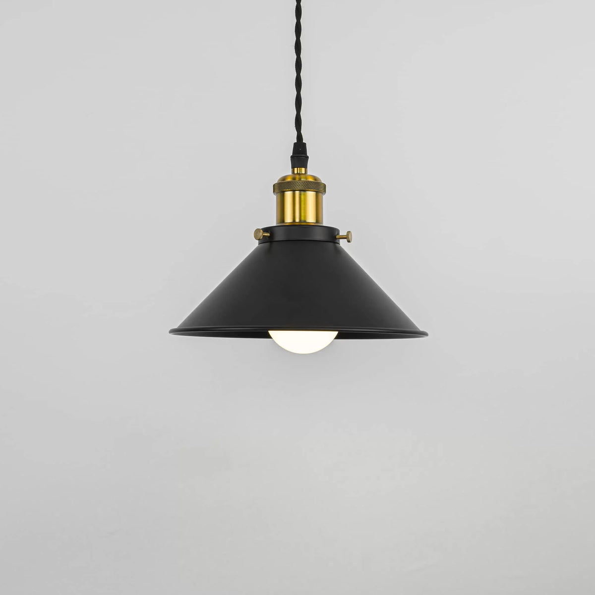 Industrial Pulley Pendant Lamp with Plug-in Cord Black Iron Shade D45216