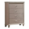 44 in. Tall Dresser Chest with Textured Drawers & Crystal Accents S92092