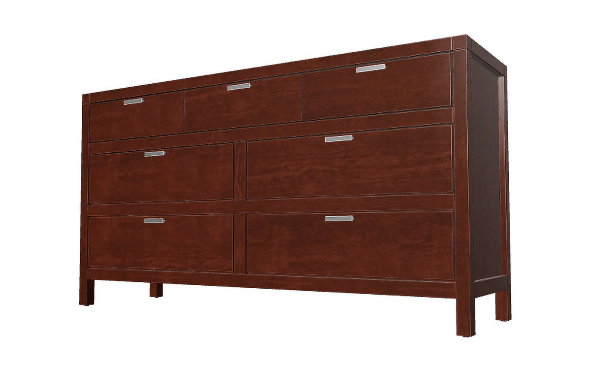 Brown 7 Drawer Solid Wood Double Dresser Z582381