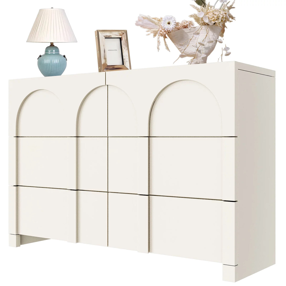 Half Gloss White 6 Drawer Dresser Z295327