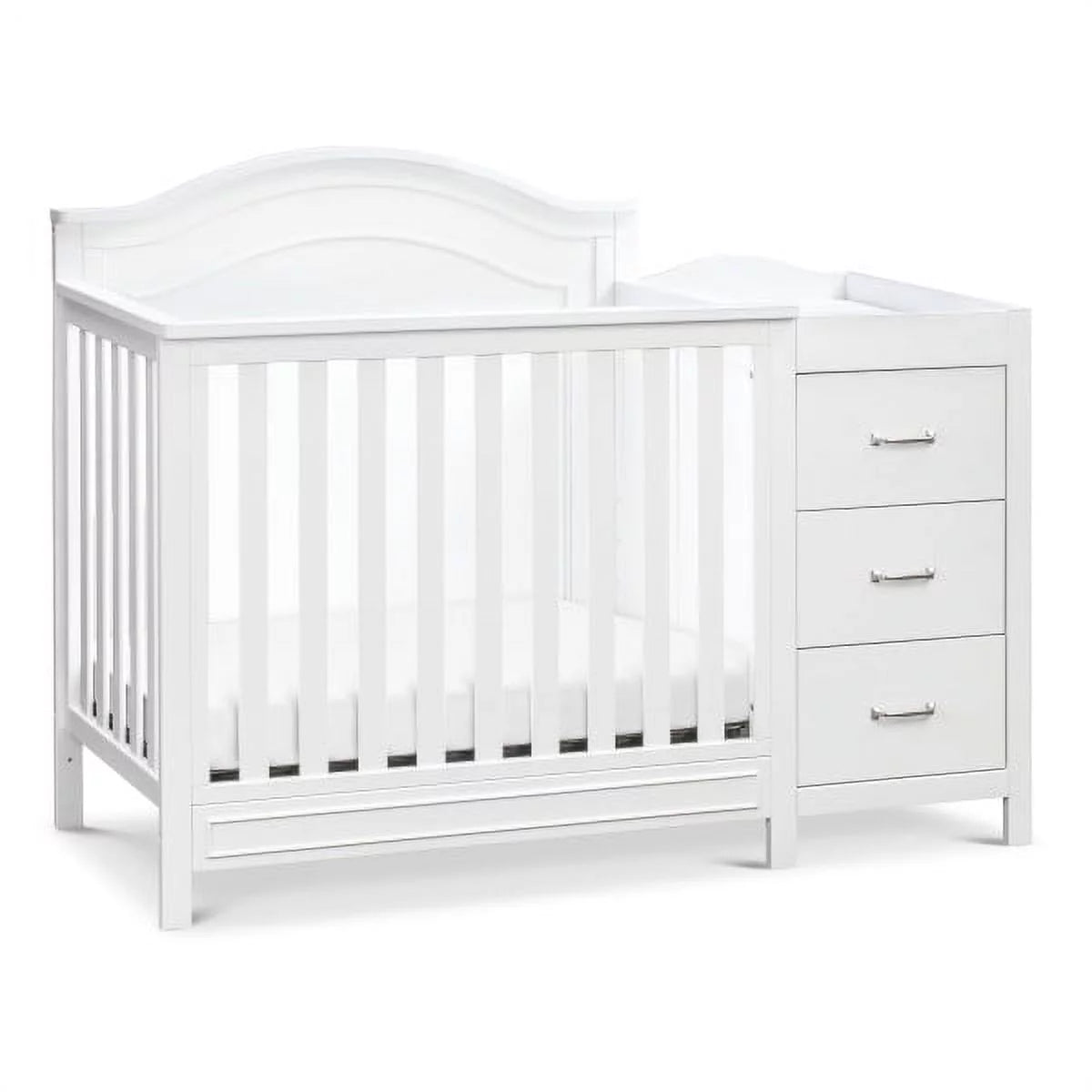 4-in-1 Convertible Mini Crib & Changer in White S732