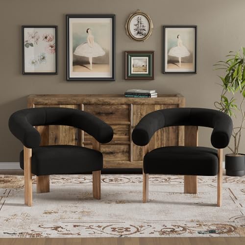 White Upholstered Armchair with Solid Wood Legs K57243