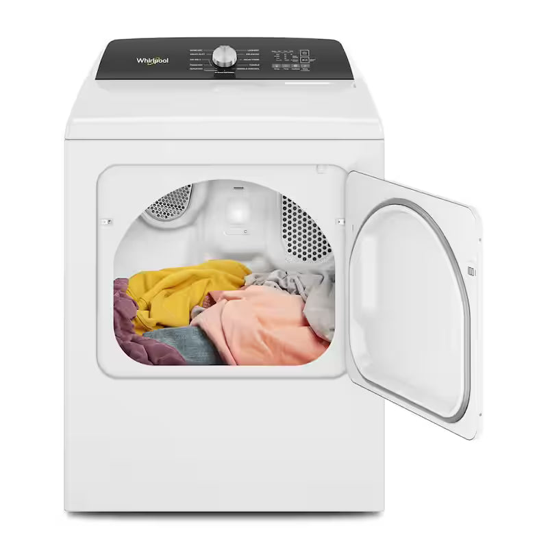 White 7 cu. ft. Electric Top Load Dryer with Steam W905