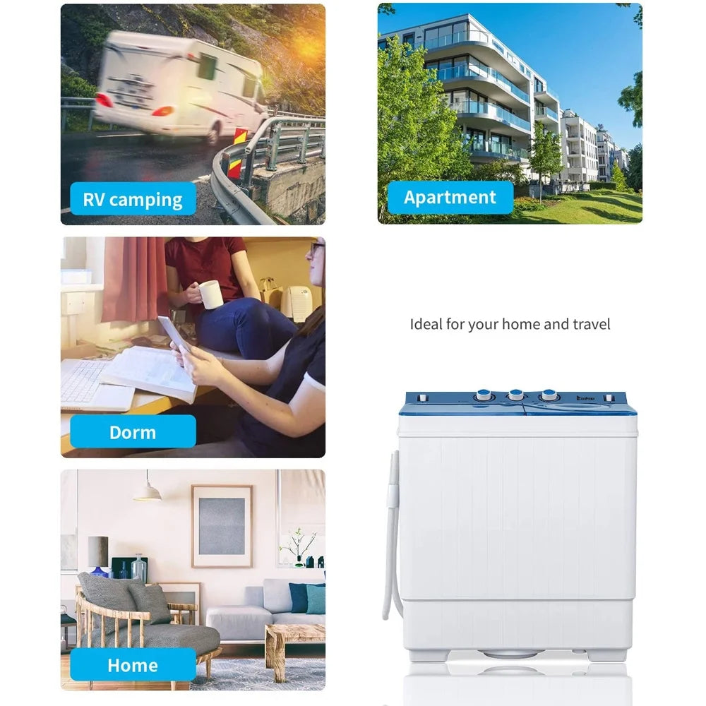 Portable 26lbs Compact Twin Tub Washing Machine Z696