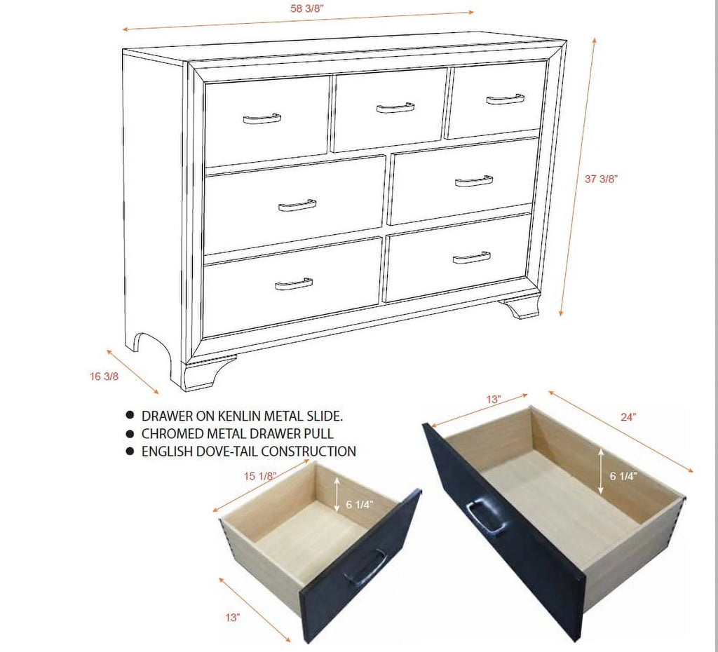5 Piece Queen Size Gray Wood Bedroom Set T2668