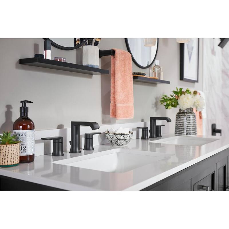 8 in. Widespread Double Handle Bathroom Faucet in Matte Black F70022