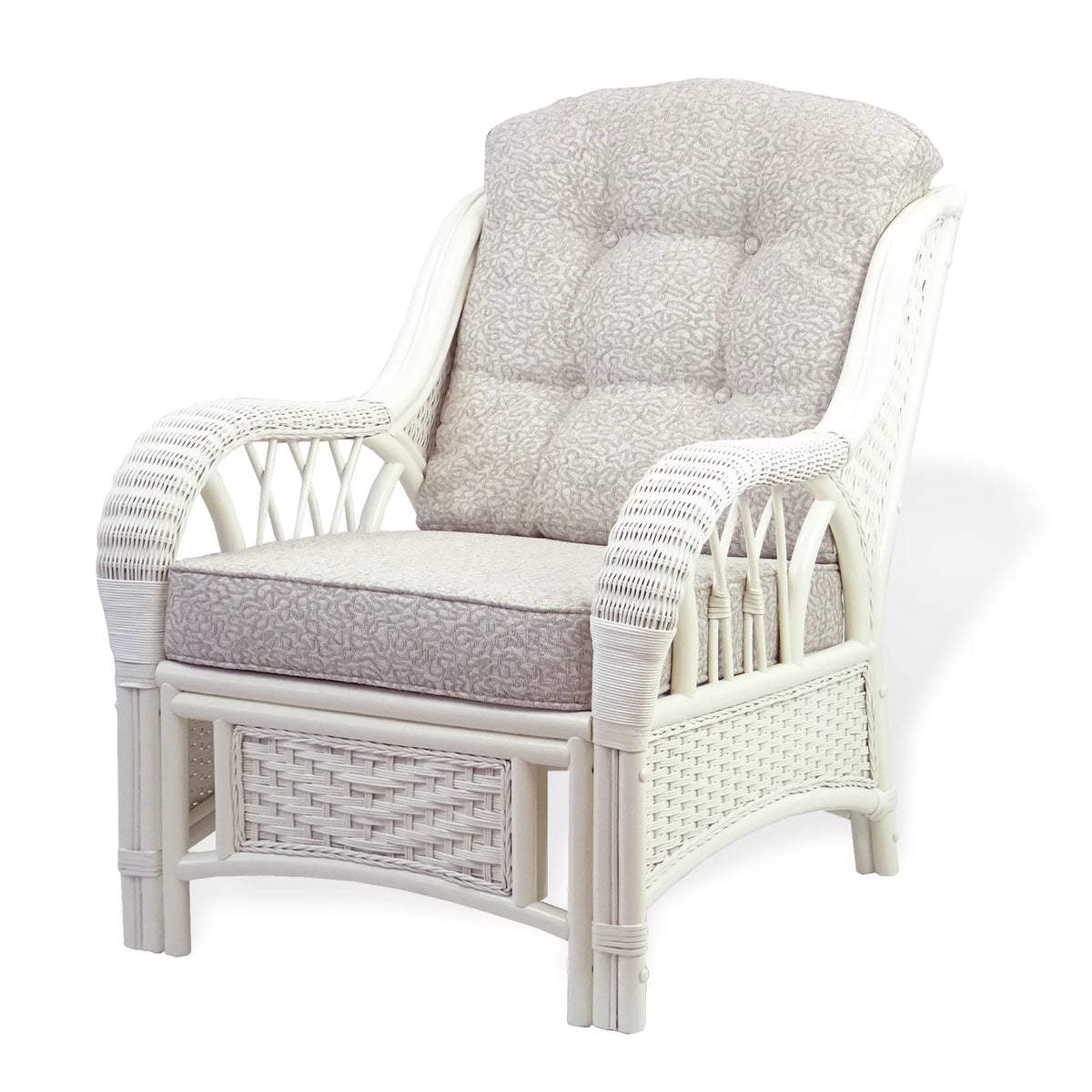 White Natural Rattan Wicker Armchair with Cushion H755