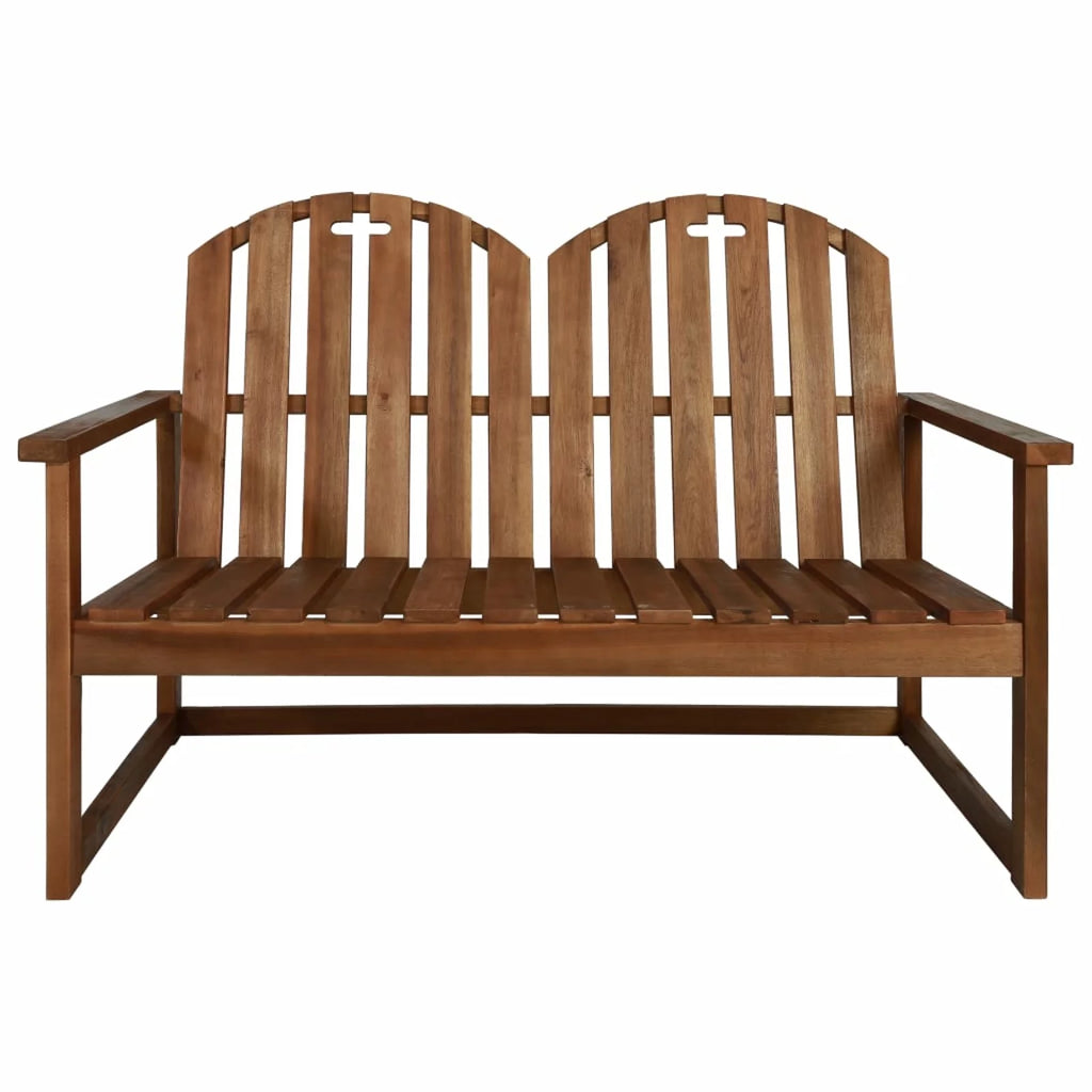 2-Seater Acacia Wood Garden Bench with Backrest and Armrest O214590