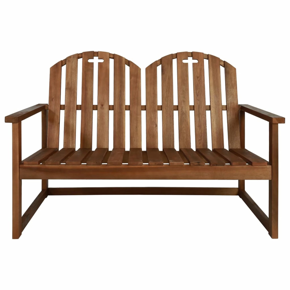 2-Seater Acacia Wood Garden Bench with Backrest and Armrest O214590
