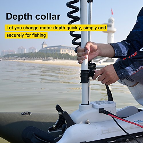 White 12V 55LBS 54inch Electric Bow Mount Trolling Motor with 2.4G Remote Control H9647