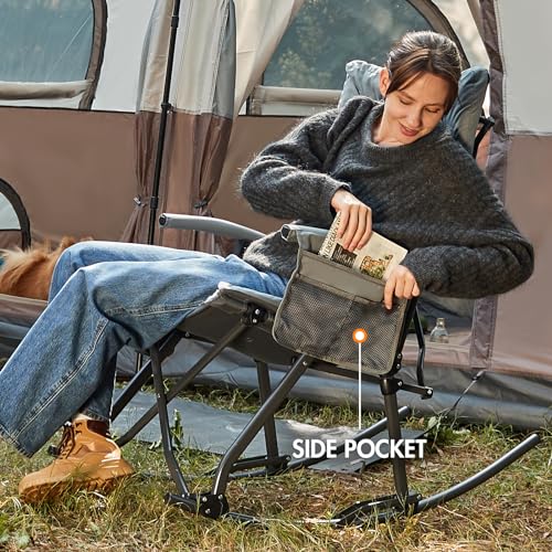 Oversized Folding Rocking Camping Chair with Carry Bag, Blue F723793