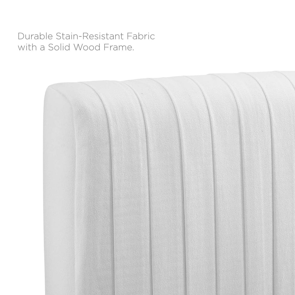 White Velvet Twin Size Platform Bed Frame L117584