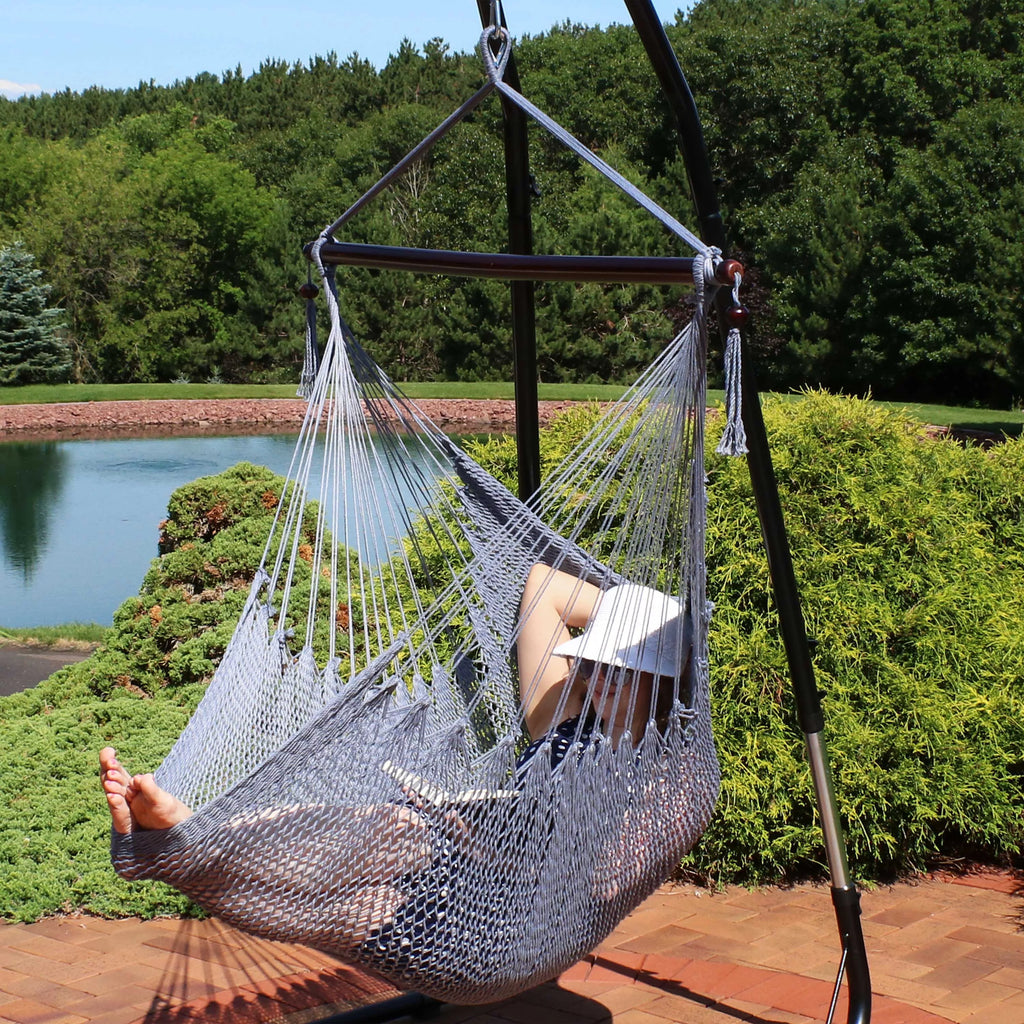 Rope Hanging Hammock Chair Swing - Gray T293396