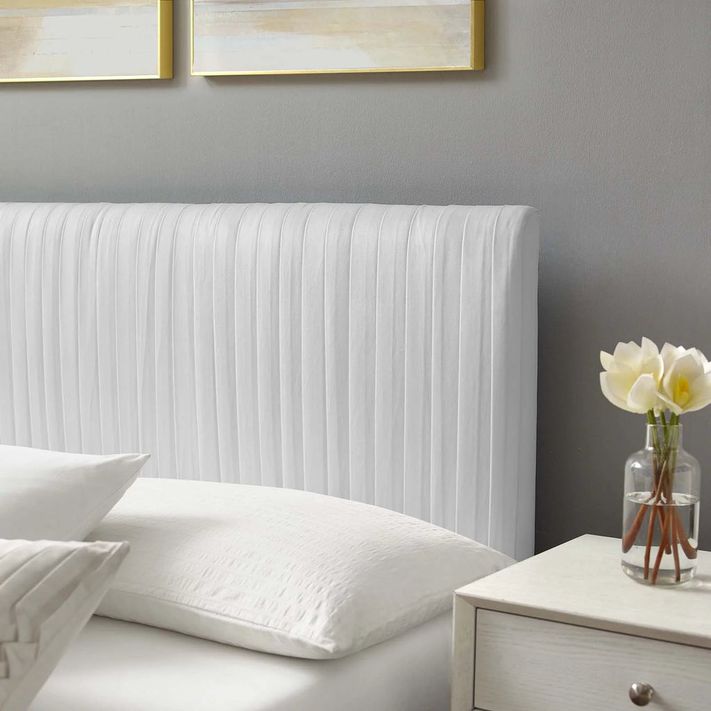 White Velvet Twin Size Platform Bed Frame L117584