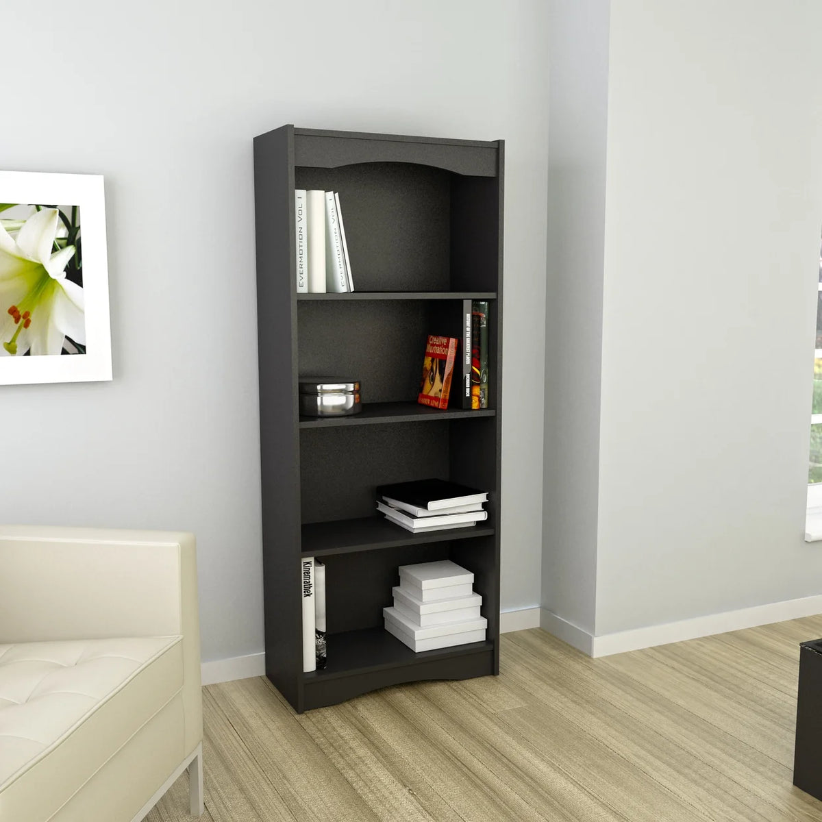 Black 60" Tall Bookcase A659218