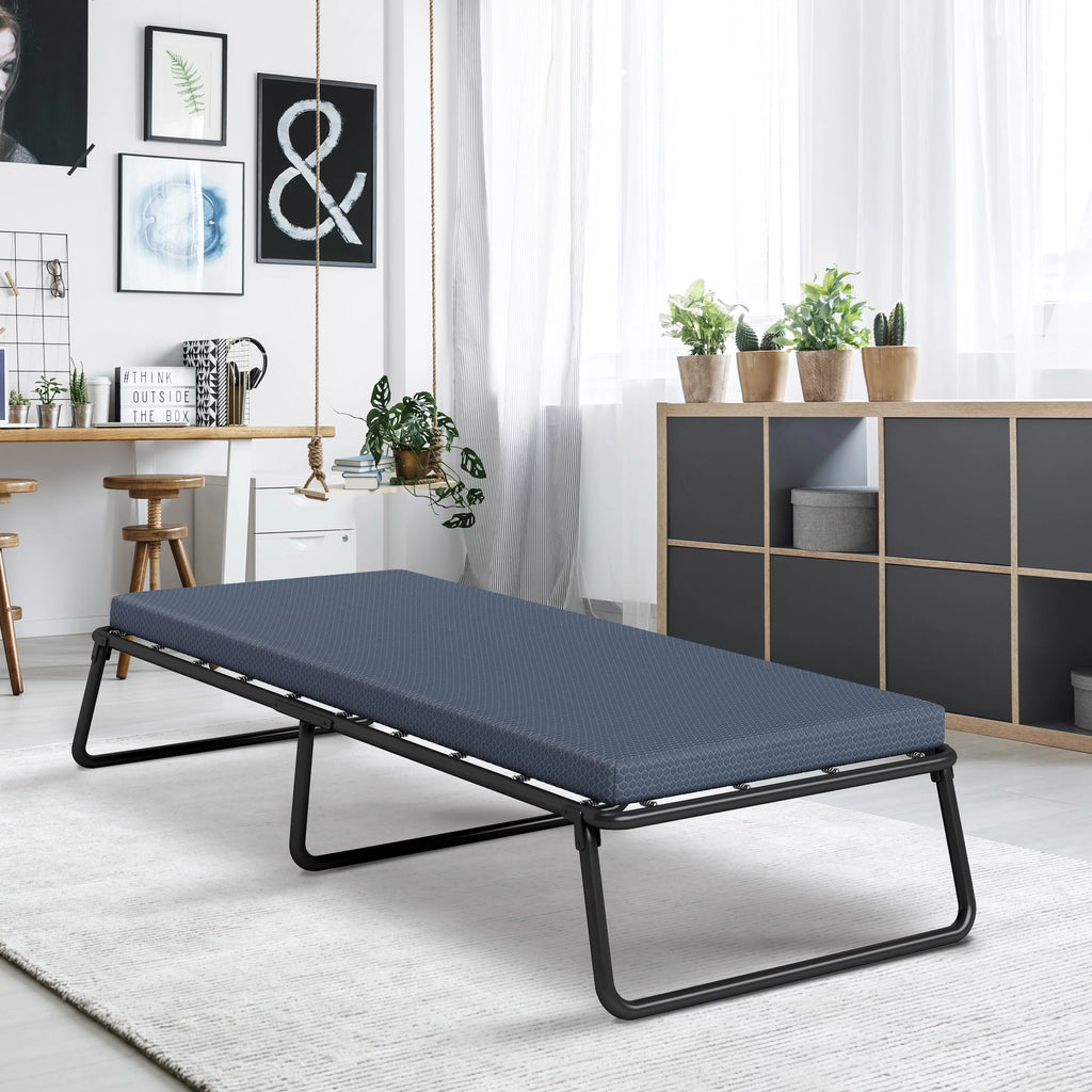 Folding Guest Bed Cot with Cooling Gel Foam Mattress, Twin R7397