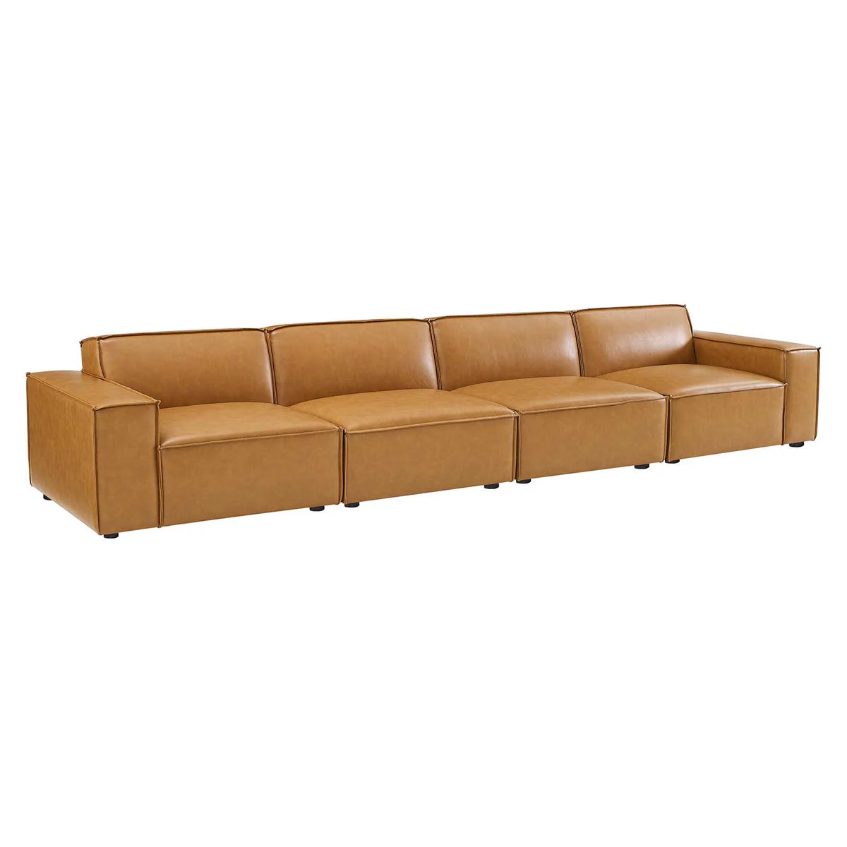 Tan Vegan Leather 4-Piece Sofa U964