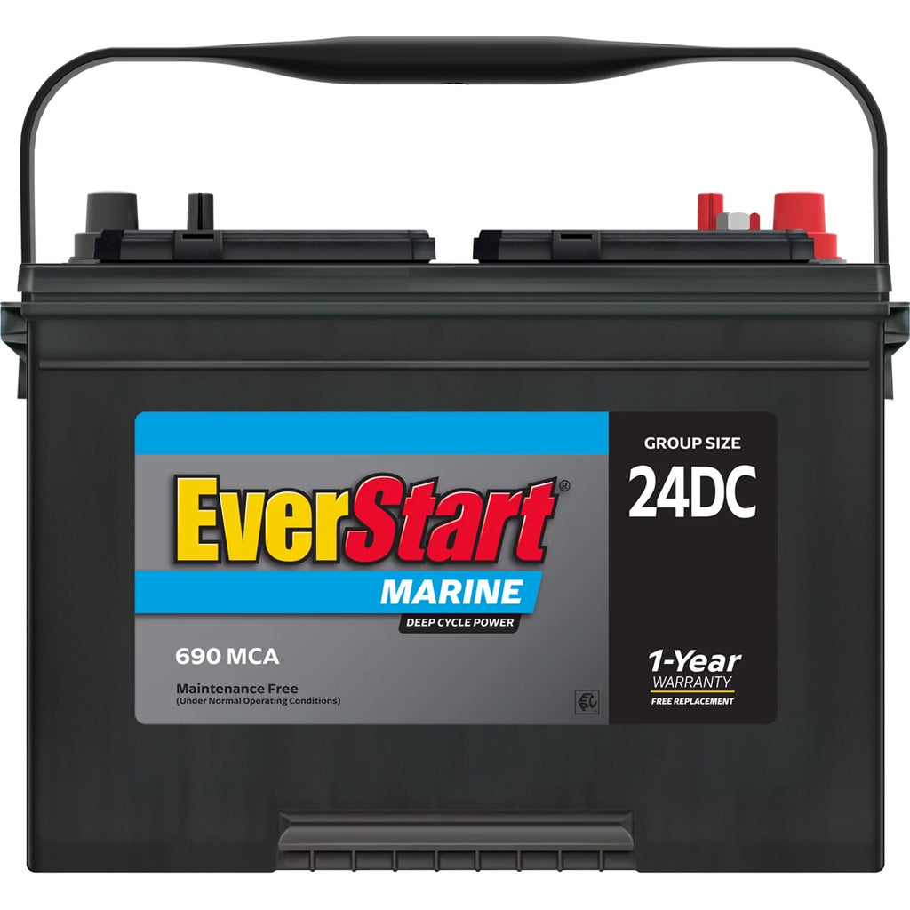 Lead Acid Marine & RV Deep Cycle Battery Group Size 24DC 12 Volt 690 MCA G7185