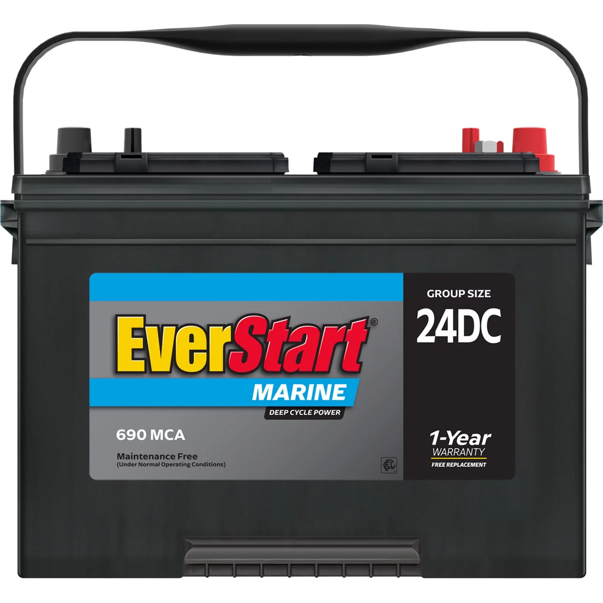Lead Acid Marine & RV Deep Cycle Battery Group Size 24DC 12 Volt 690 MCA G7185