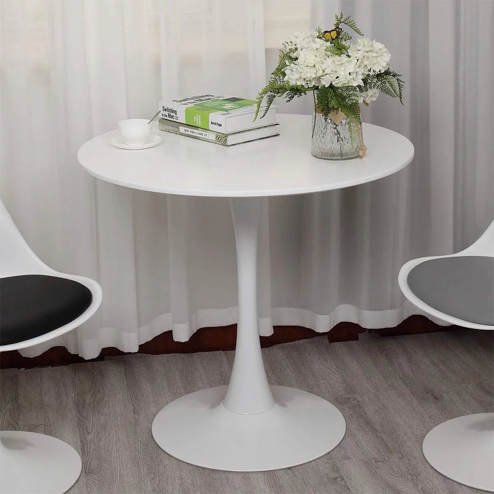 Round Pedestal Dining Table White D18237