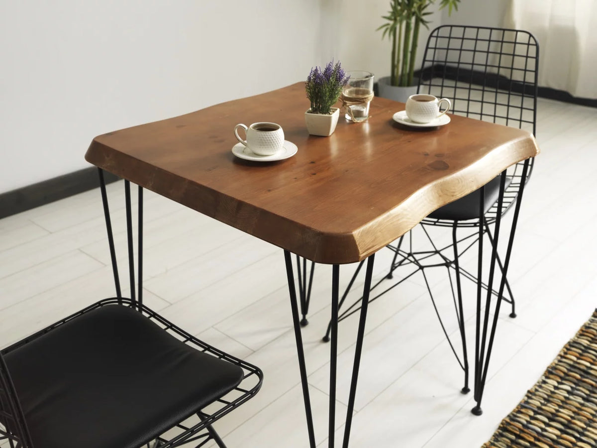 Solid Wood Dining Table with Metal Legs Z32832