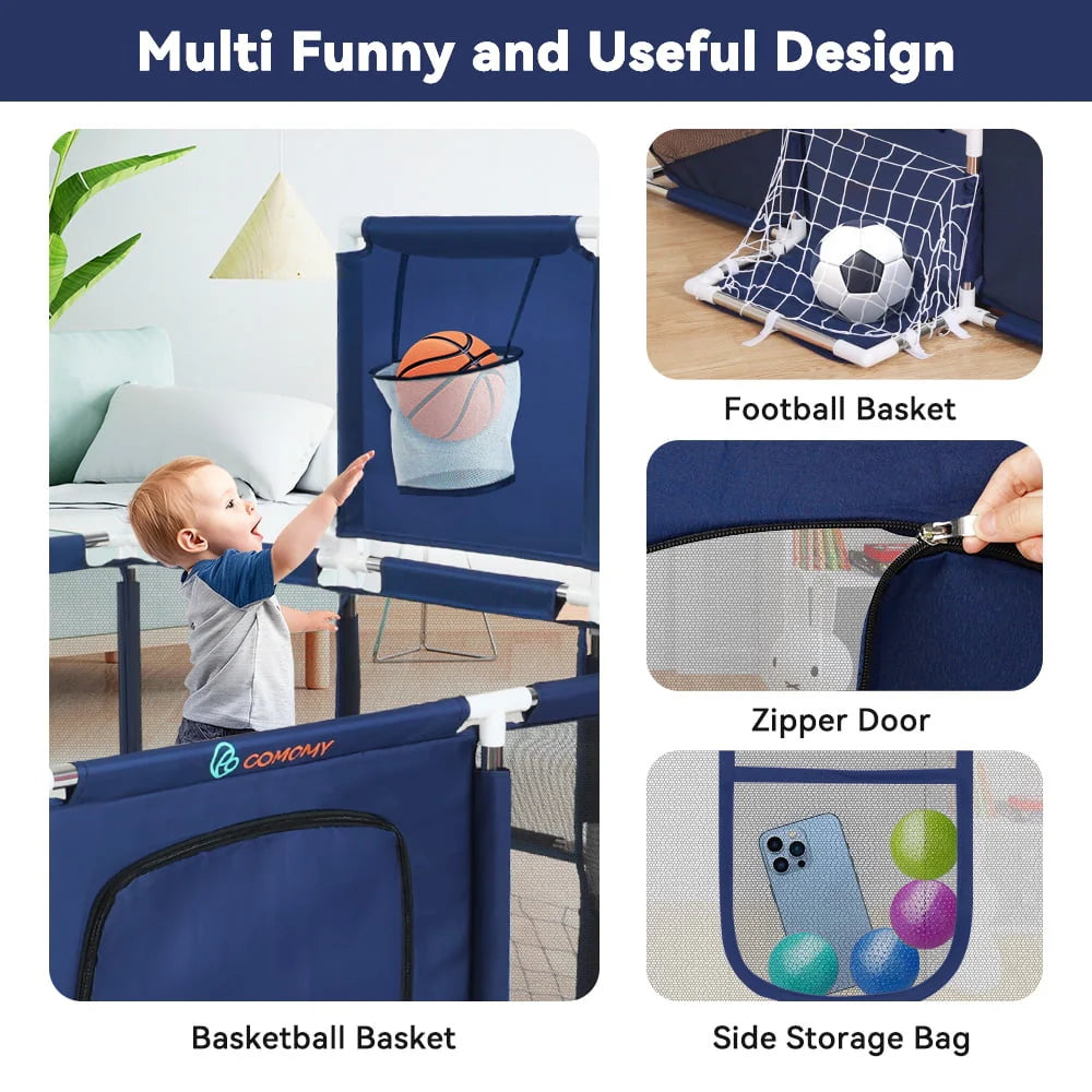 71x48inch Large Gray Baby Playpen F320170