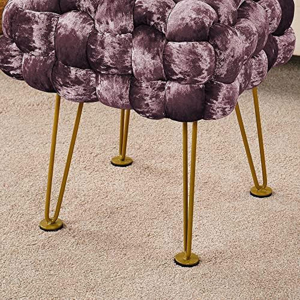 Black Soft Upholstered Ottoman Bench 16"x16"x16" F456