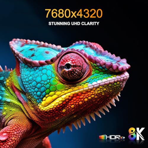 8K HDMI 2.1 Cable 20 ft, 48Gbps Ultra High Speed, 4K 240Hz, 8K 60Hz, HDR10+, eARC, Braided A823