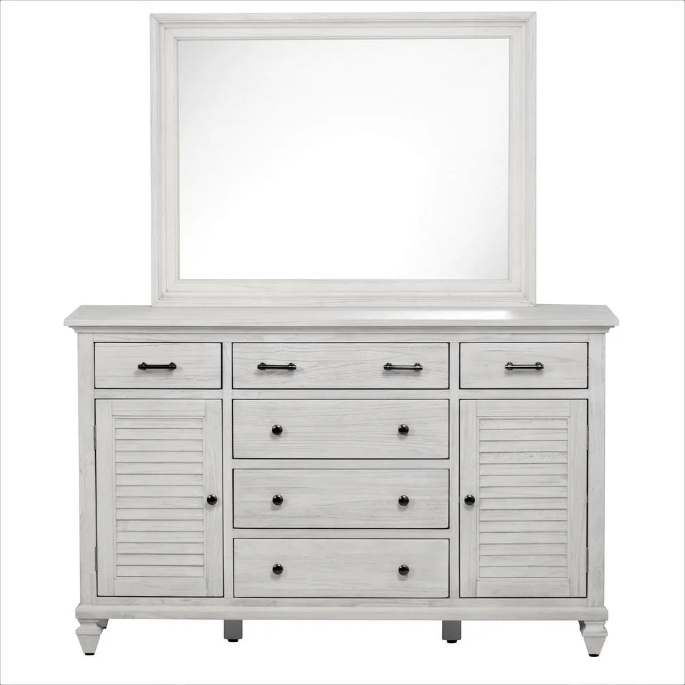 White 6 Drawer Wood Dresser Z7506