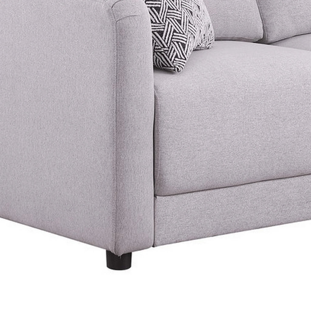 60 Inch Gray Modular Loveseat with Pillows Y1508