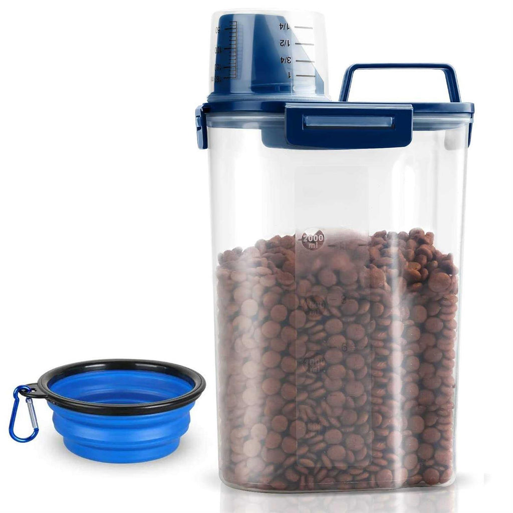 Airtight Pet Food Storage Container with Pour Spout and Measuring Cup E447