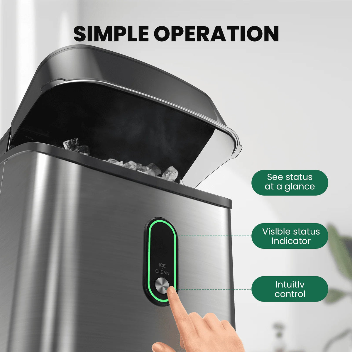 Countertop Ice Maker with Ice Scoop Stainless Steel Z4286