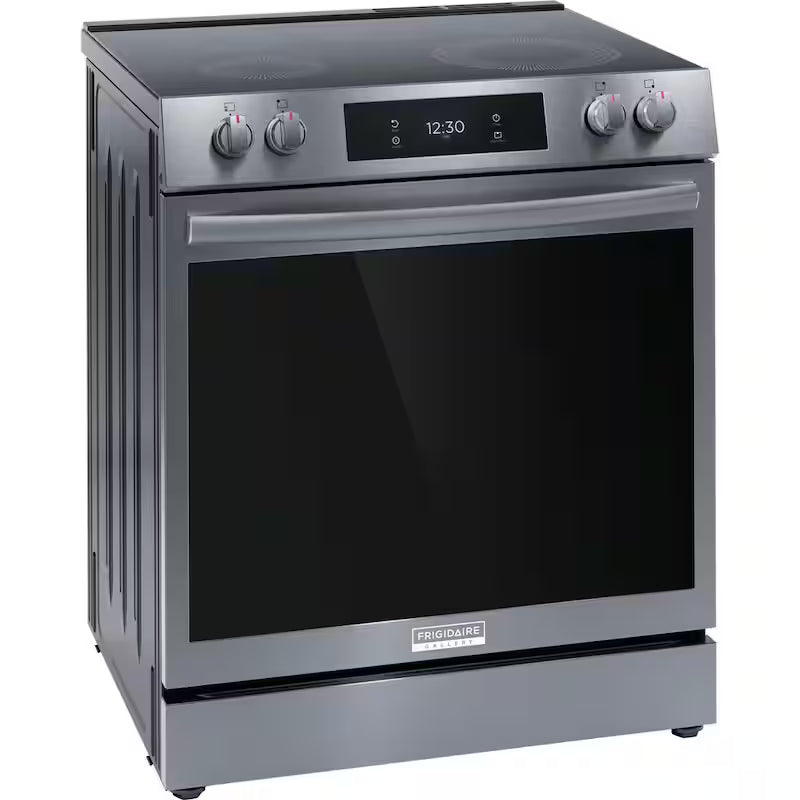30 in. 6.2 cu. ft. 5 Element Slide-In Electric Range with Convection and Air Fry in Black Stainless Steel F2880